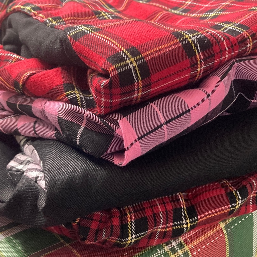 6 pairs of Hot Topic plaid trousers